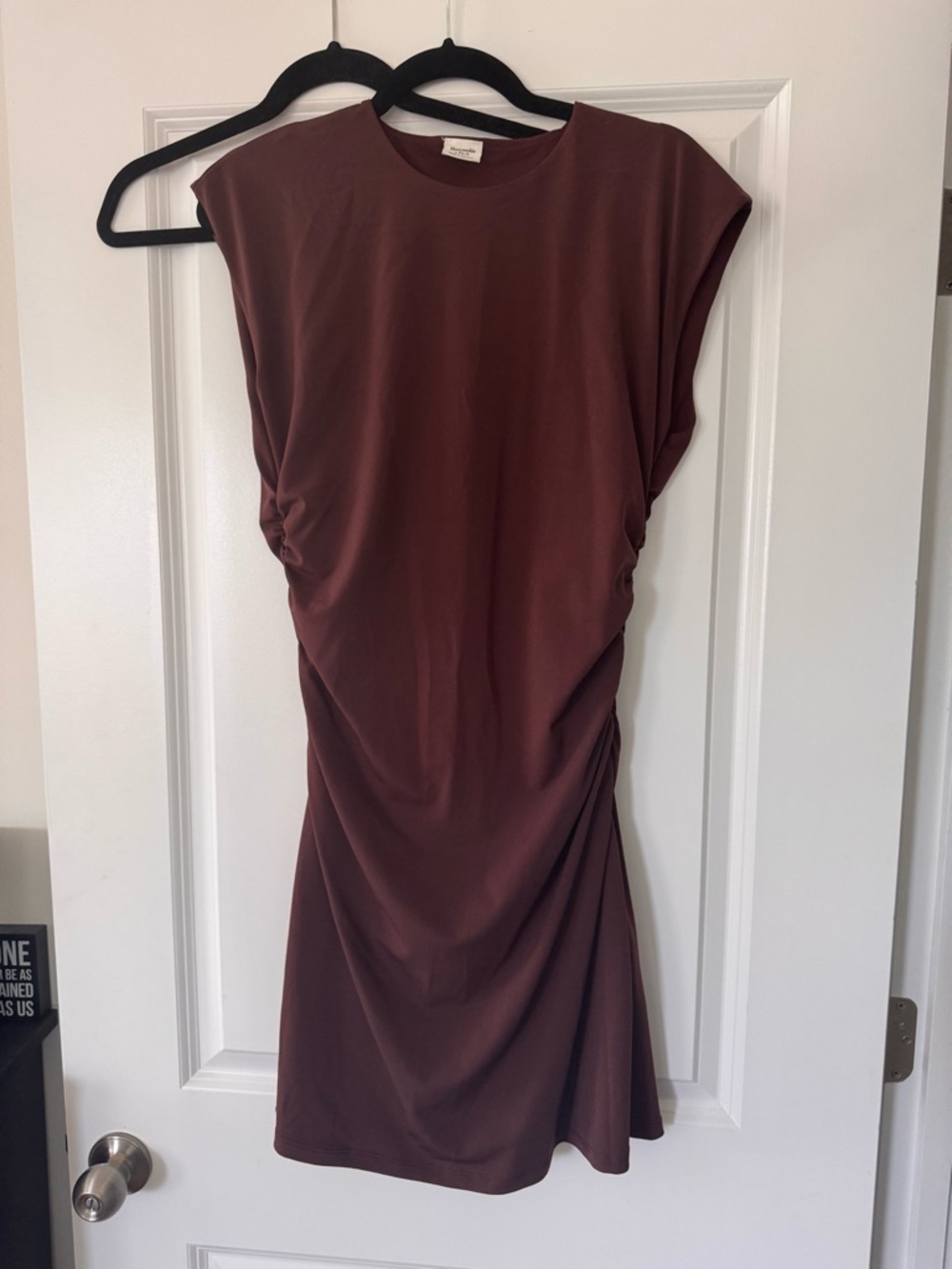 Abercrombie & Fitch Sleeveless Ruched Midi Dress - Brown
